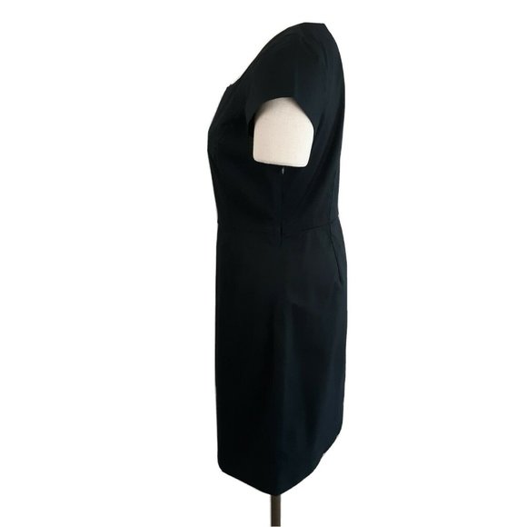 J. Crew Dress Sz 8 Black Cap Sleeve - Picture 3 of 11
